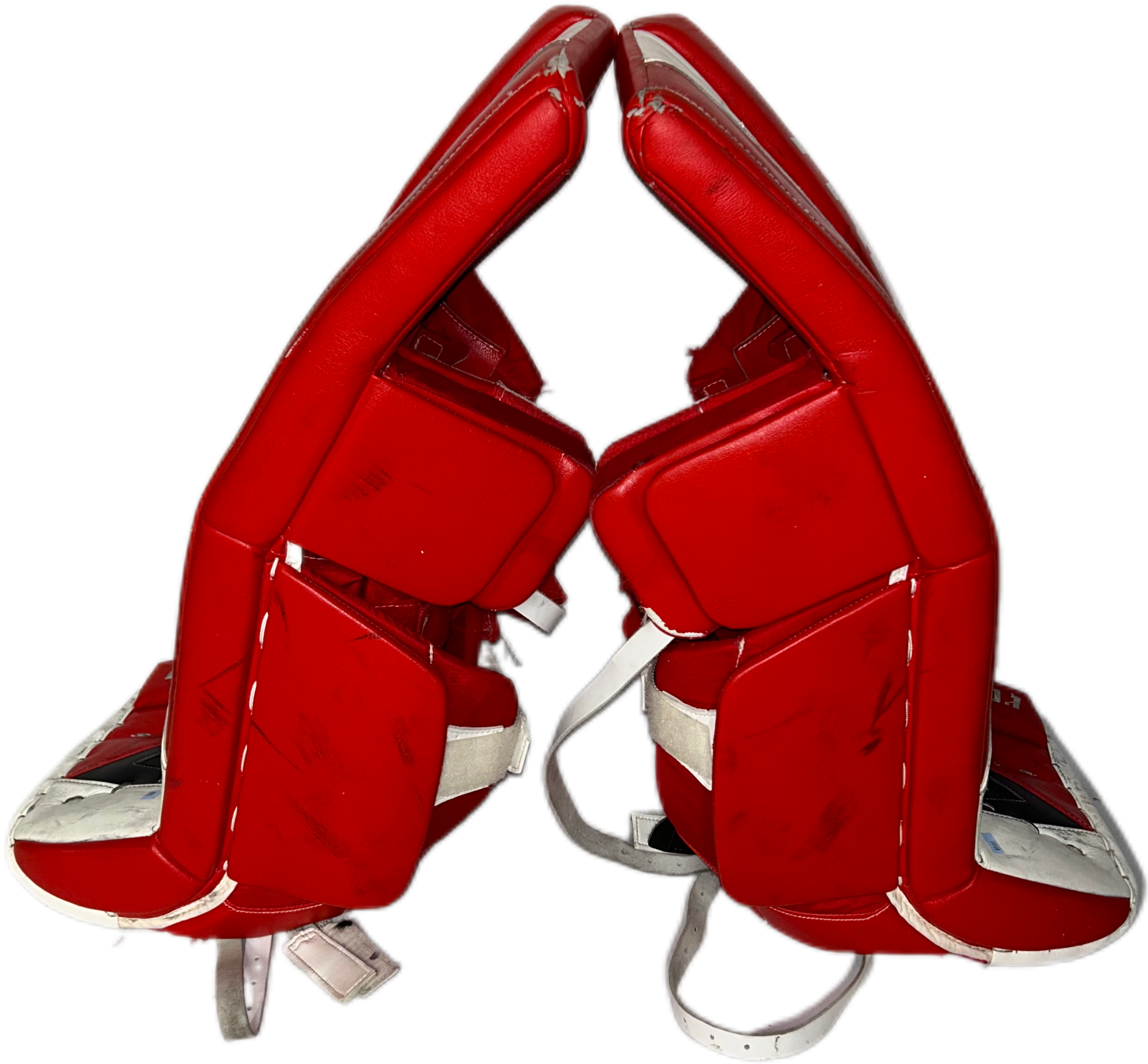 TRUE L20.1 - Used Pro Stock Goalie Pads (Red/White/Black)